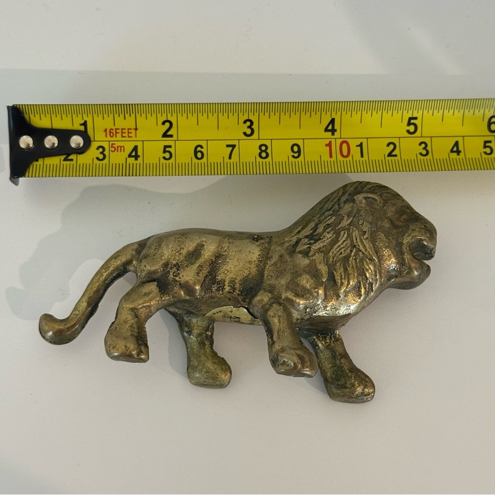 Action Vintage Solid Brass Lion Figurine Heavy Small Solid Made Taiwan - Picture 8 of 11